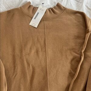 ALL SAINTS mock crew neck - taupe